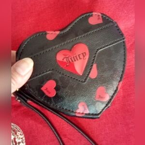 Juicy Couture Black Heart Shaped Coin Purse